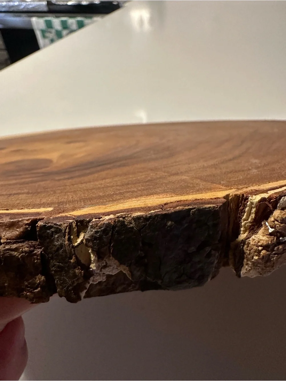 Handcrafted Brown Live-Edge Wood Serving Platter